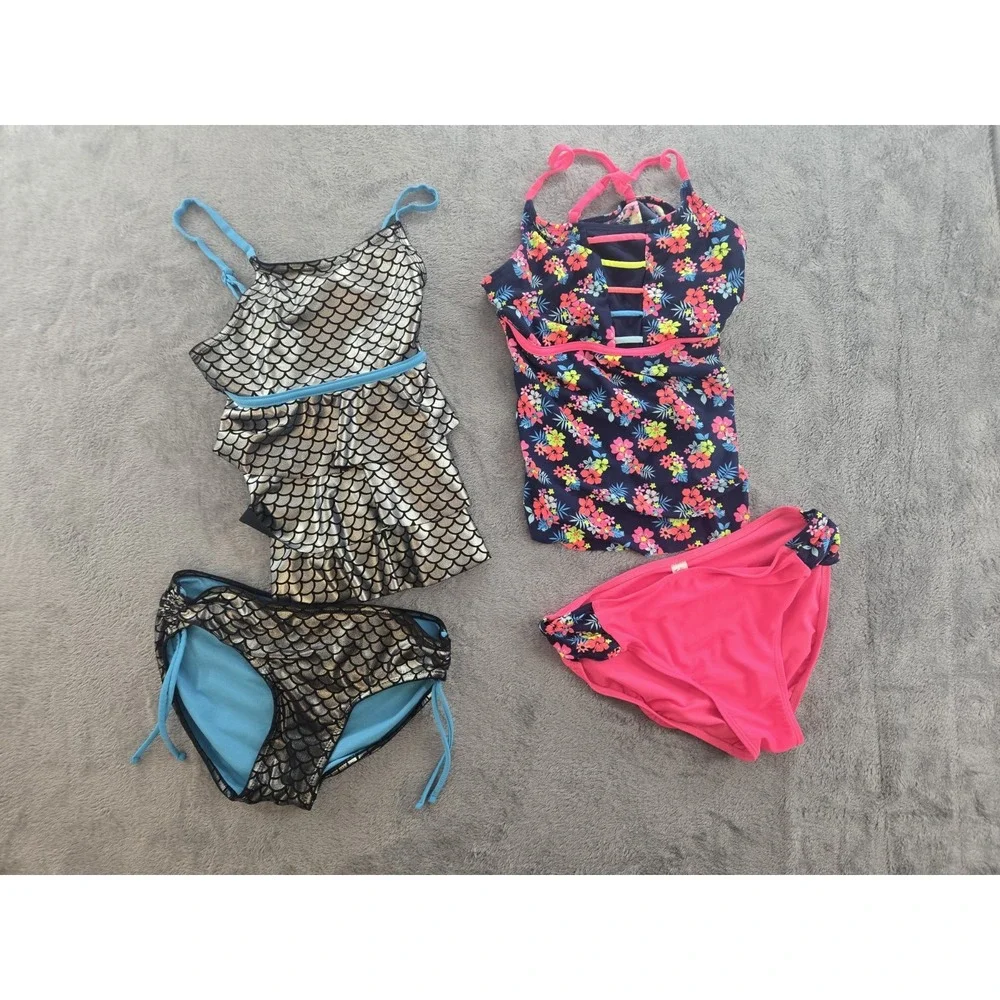 Justice Swimsuit 2 Piece Tankini Size 18 XL